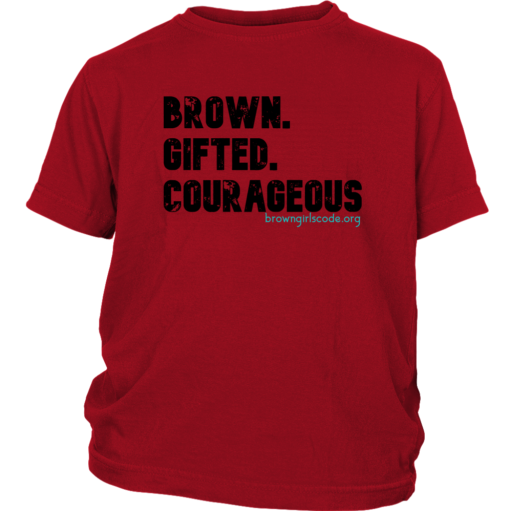 Brown.Gifted. Courageous. YOUTH Tee